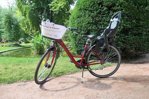 Mechanischer Fahrradverleih mit Babytrage in Vienne